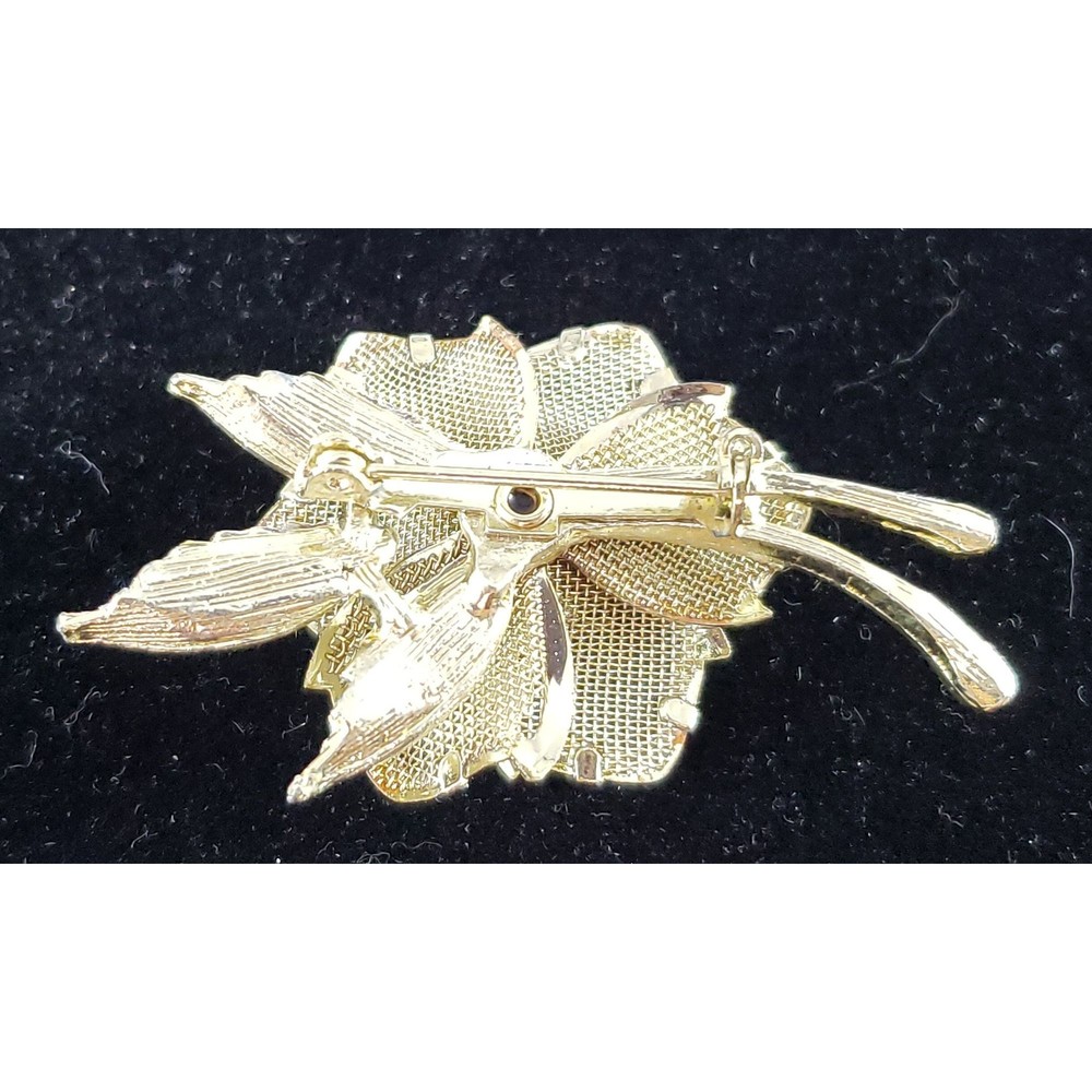 Vintage Unsigned Three Dimensional Metal Floral B… - image 6